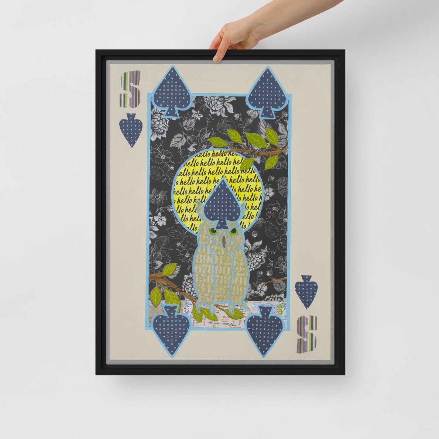 Five of Spades by Suzanne Villella | Framed canvas
