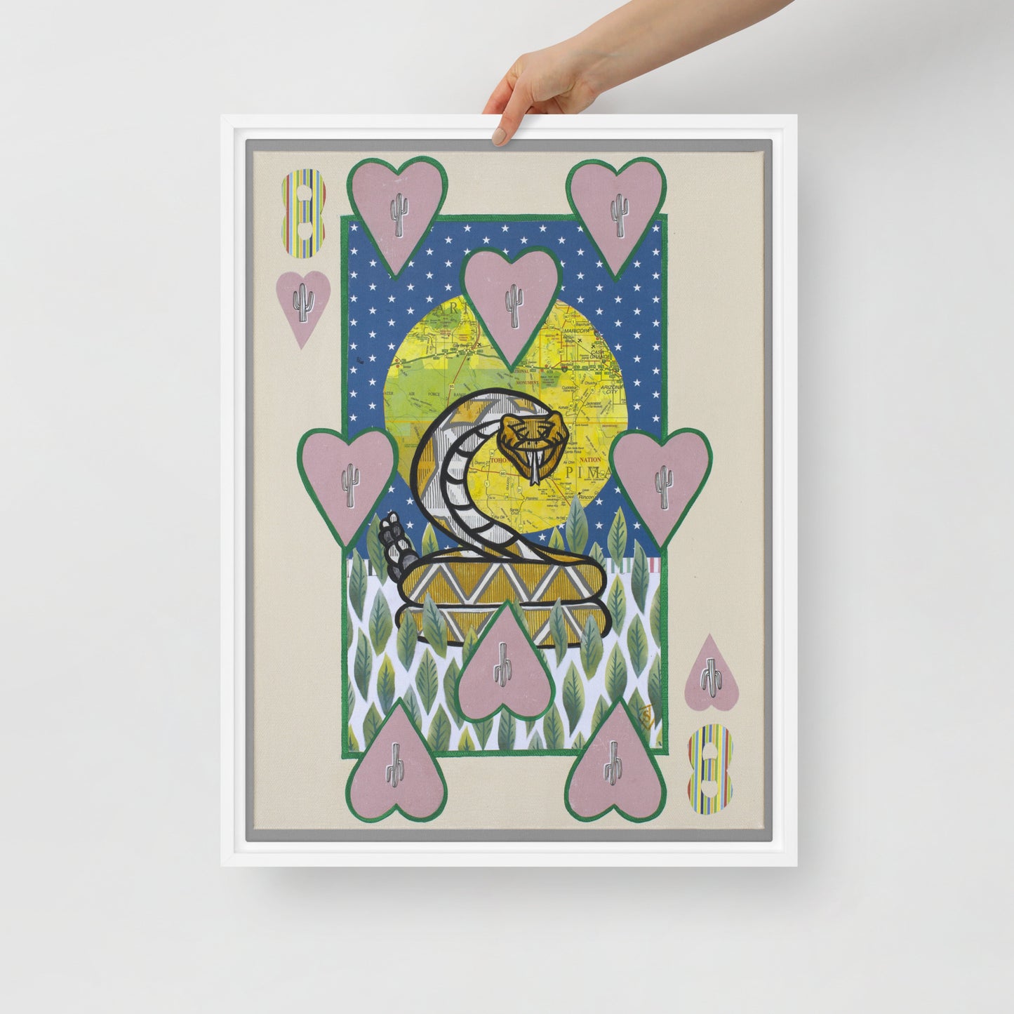 Eight of Hearts by Suzanne Villella | Framed canvas