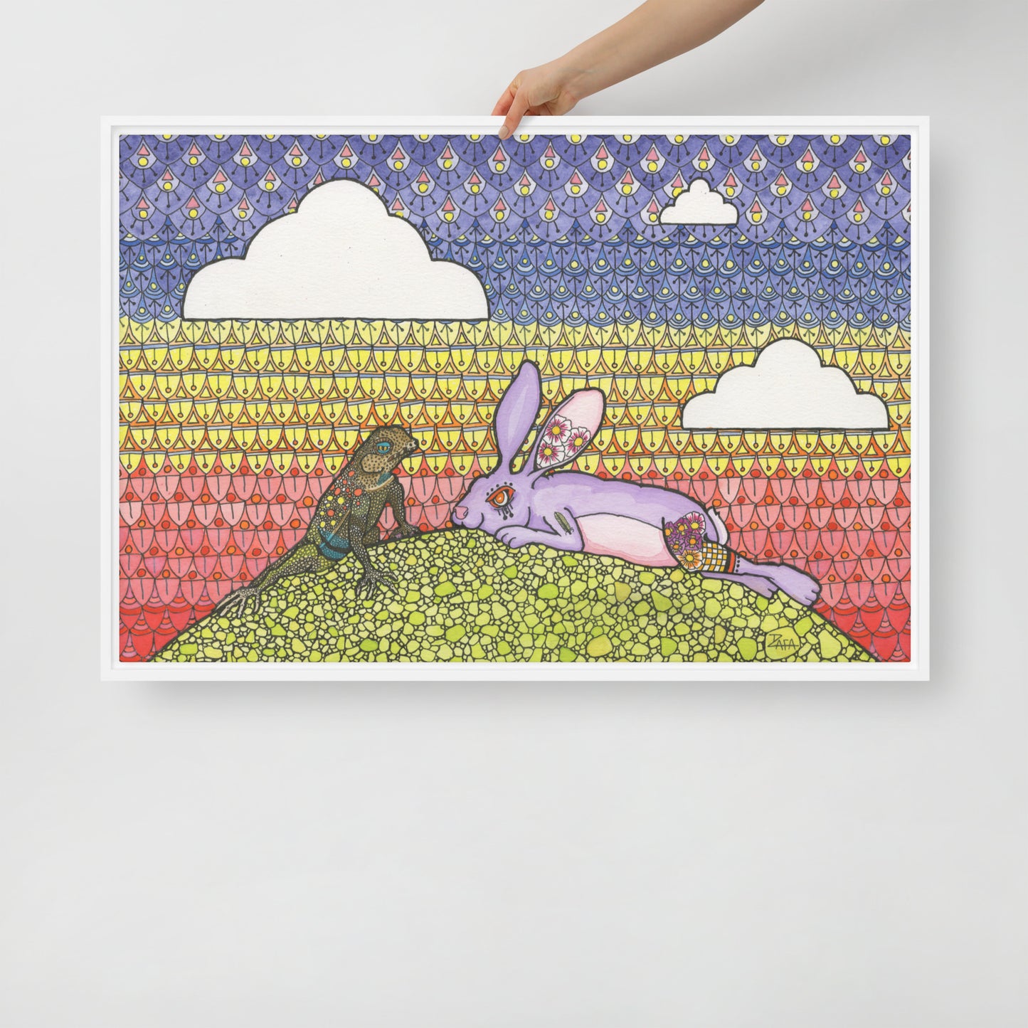 Peeps by Ralph Philabaum | Framed canvas