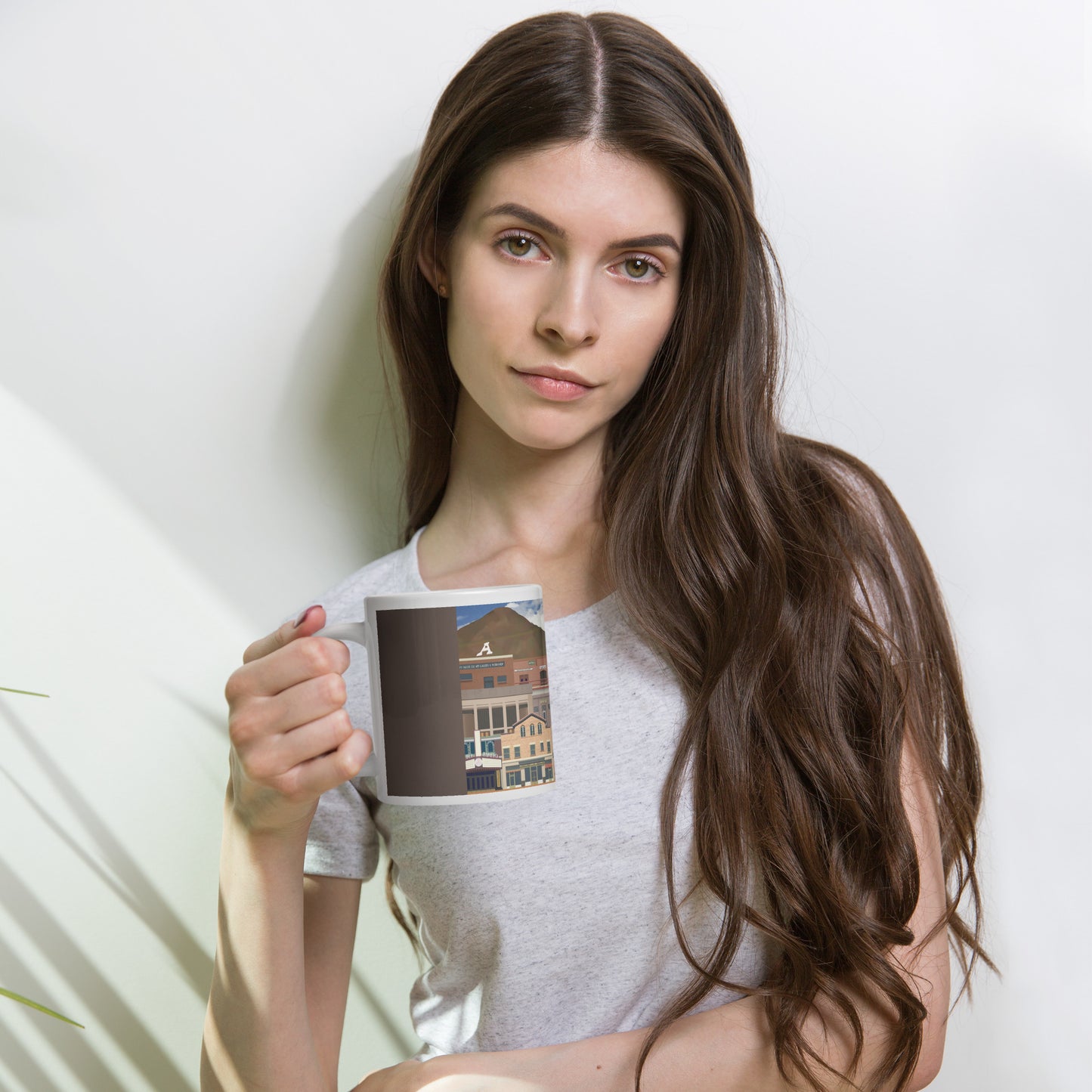 Dowtown A&E by Mike Berren | White glossy mug