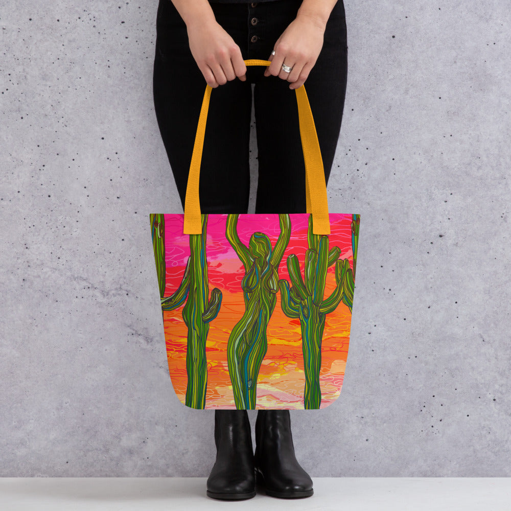 Saguaro Silhouettes by Lauri Kaye | Tote bag