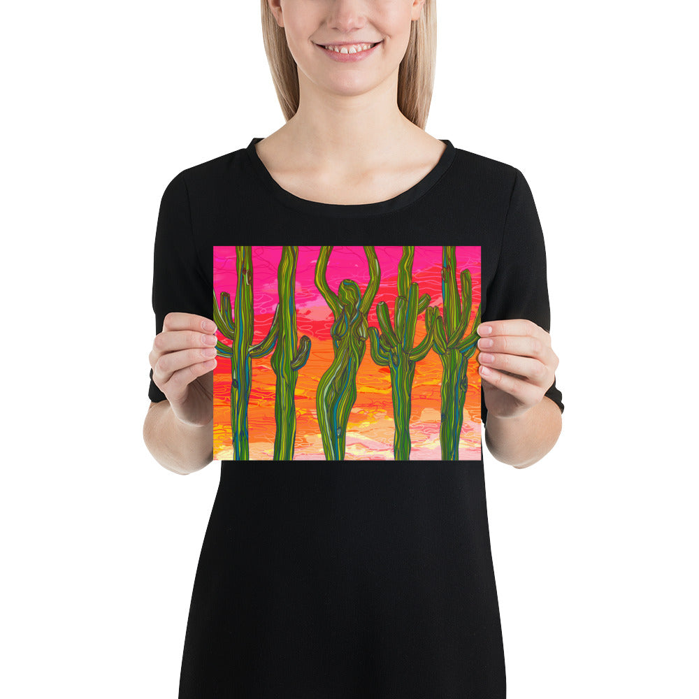 Saguaro Silhouettes by Lauri Kaye | Poster