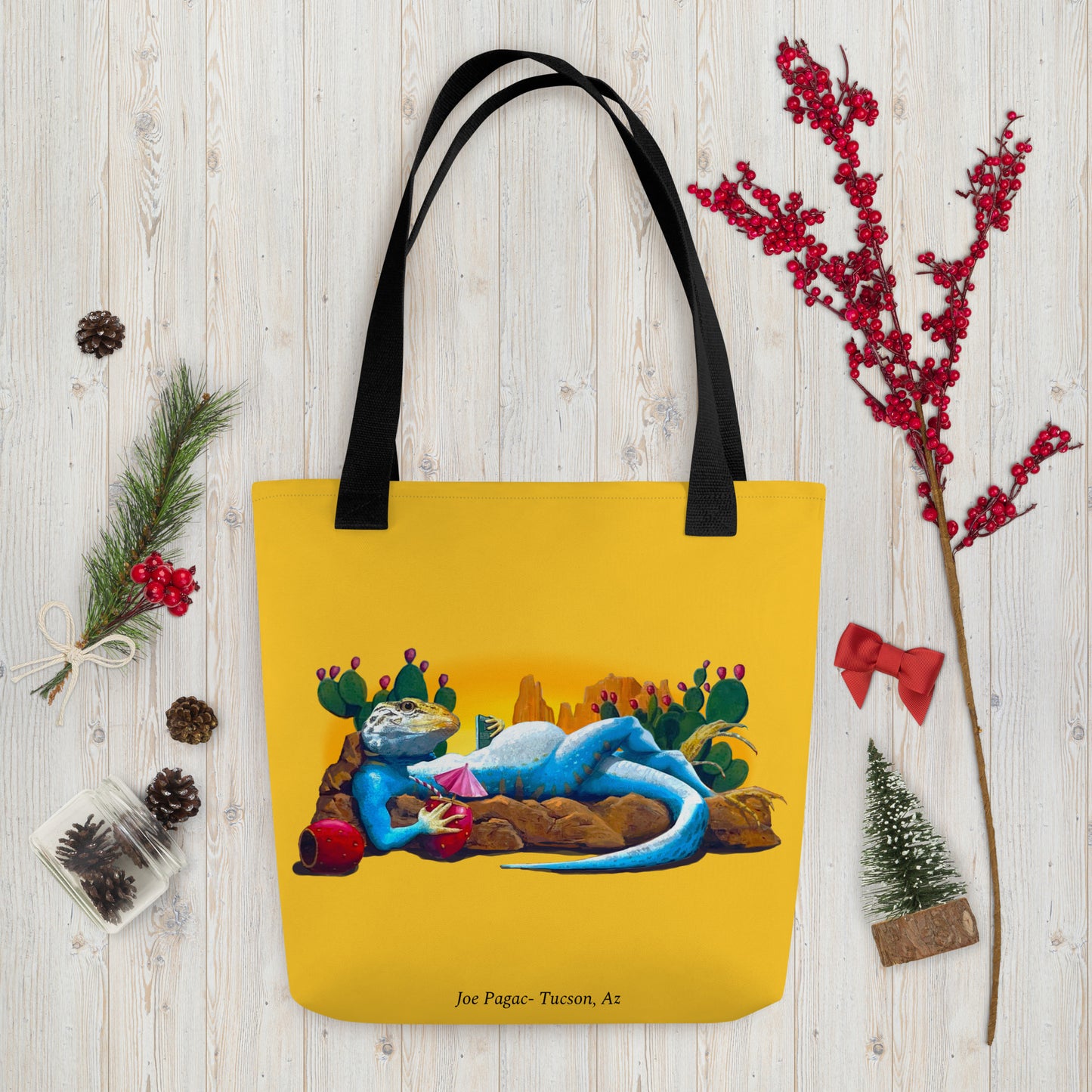 Loungin' Lizard Mural by Joe Pagac | Tote bag