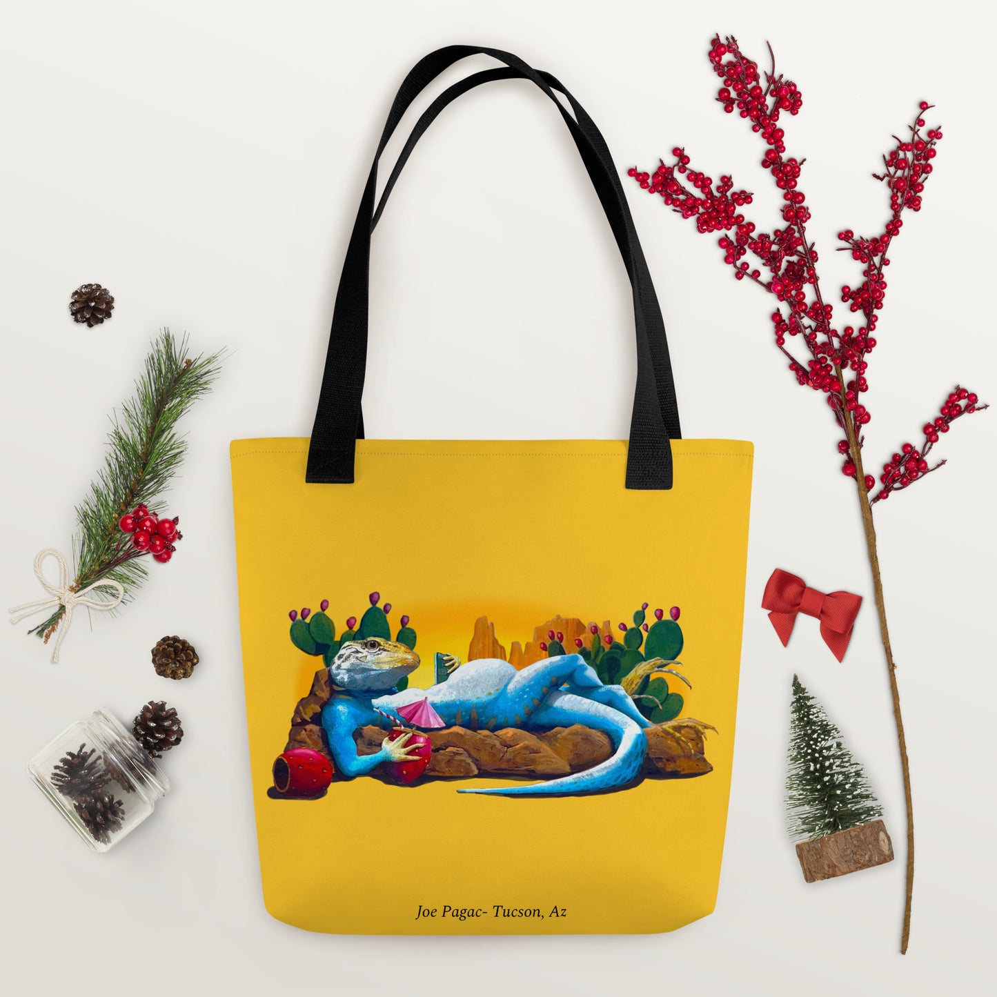 Loungin' Lizard Mural by Joe Pagac | Tote bag