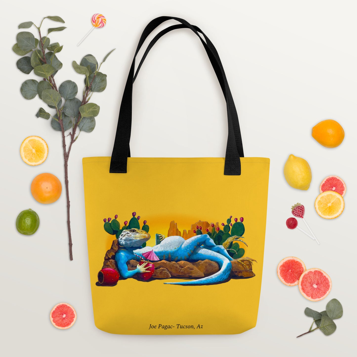 Loungin' Lizard Mural by Joe Pagac | Tote bag