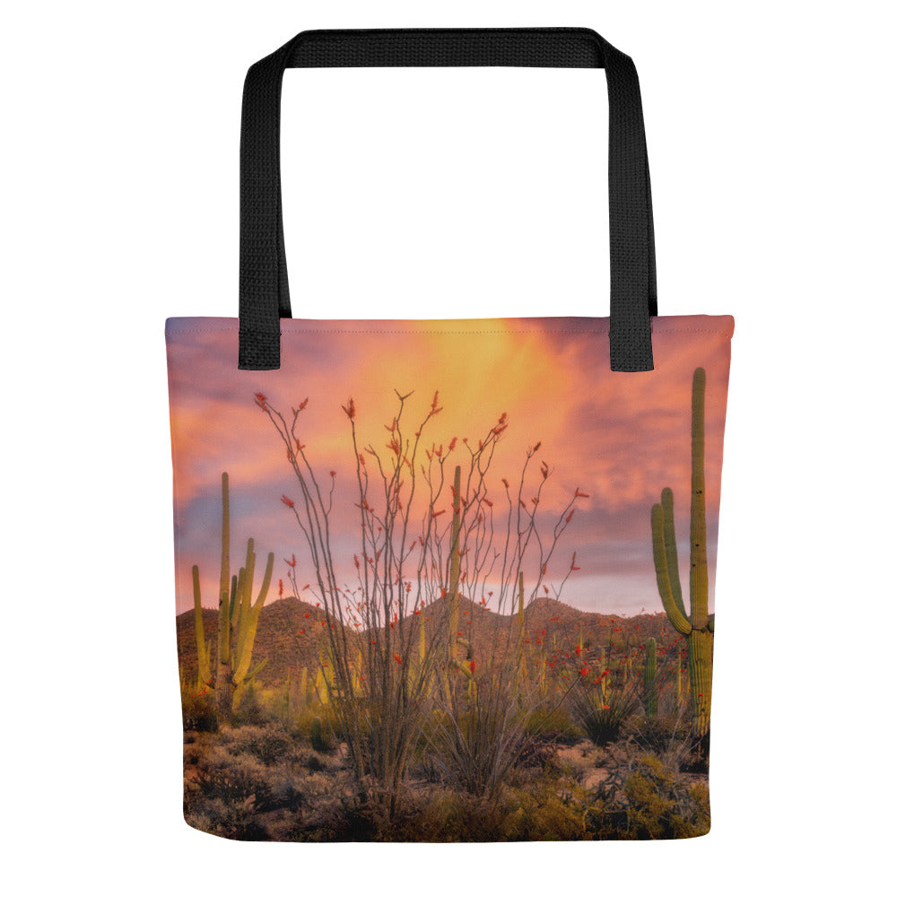 Tucson Mountain Park Sunset by Sean Parker Photography | Tote bag