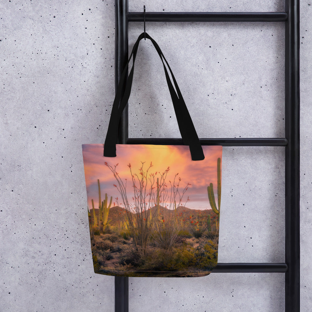 Tucson Mountain Park Sunset by Sean Parker Photography | Tote bag