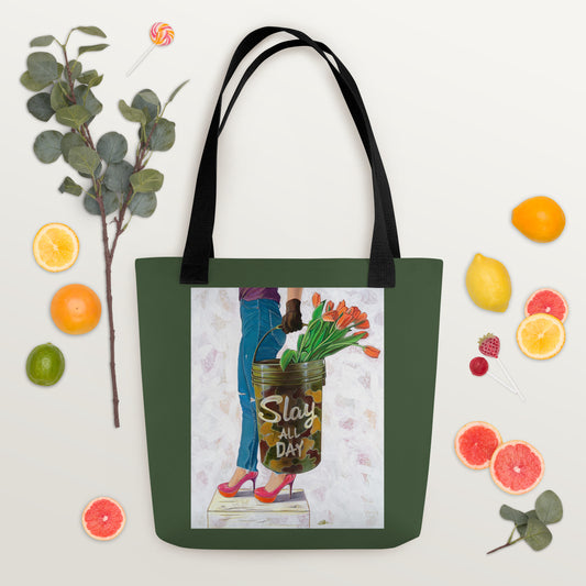 Slaying the Day by Kathleen Arthur | Tote bag