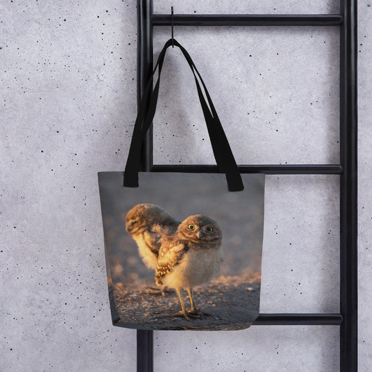 Burrowing Owls Duo by Leslie Leathers Photography l Tote bag