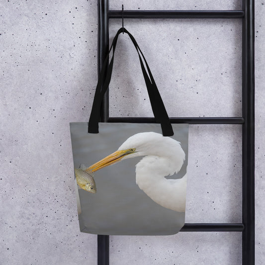 Great White Egret by Leslie Leathers Photography | Tote bag