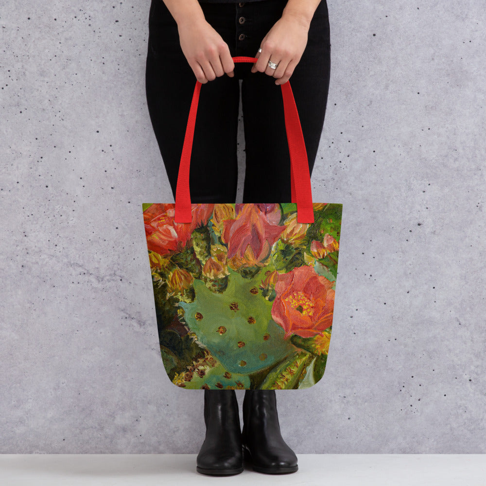 Blooming Opuntia by Andrea Rodriguez | Tote bag