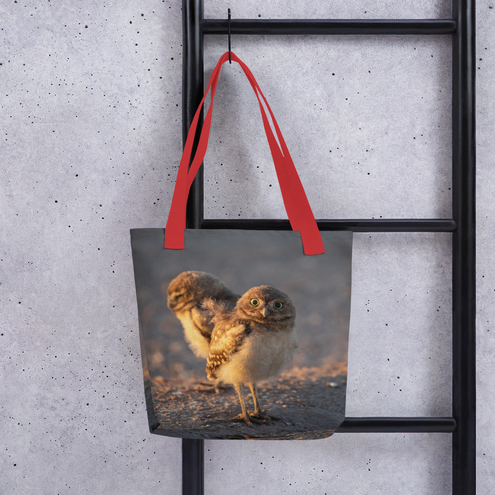 Burrowing Owls Duo by Leslie Leathers Photography l Tote bag