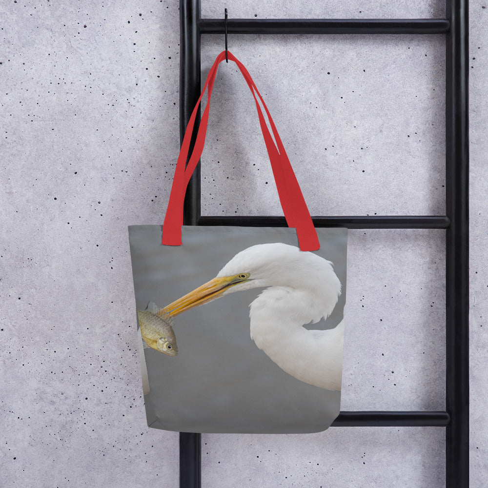 Great White Egret by Leslie Leathers Photography | Tote bag