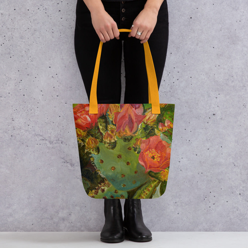 Blooming Opuntia by Andrea Rodriguez | Tote bag