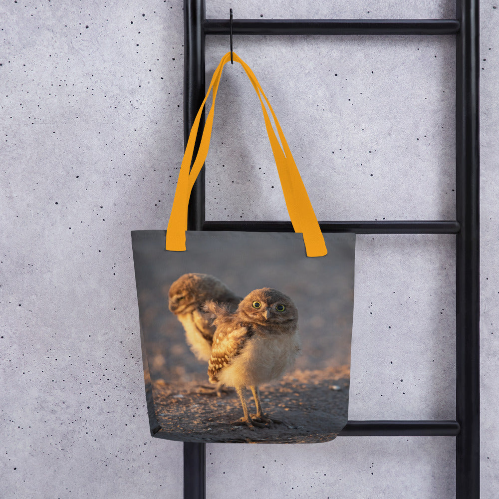 Burrowing Owls Duo by Leslie Leathers Photography l Tote bag