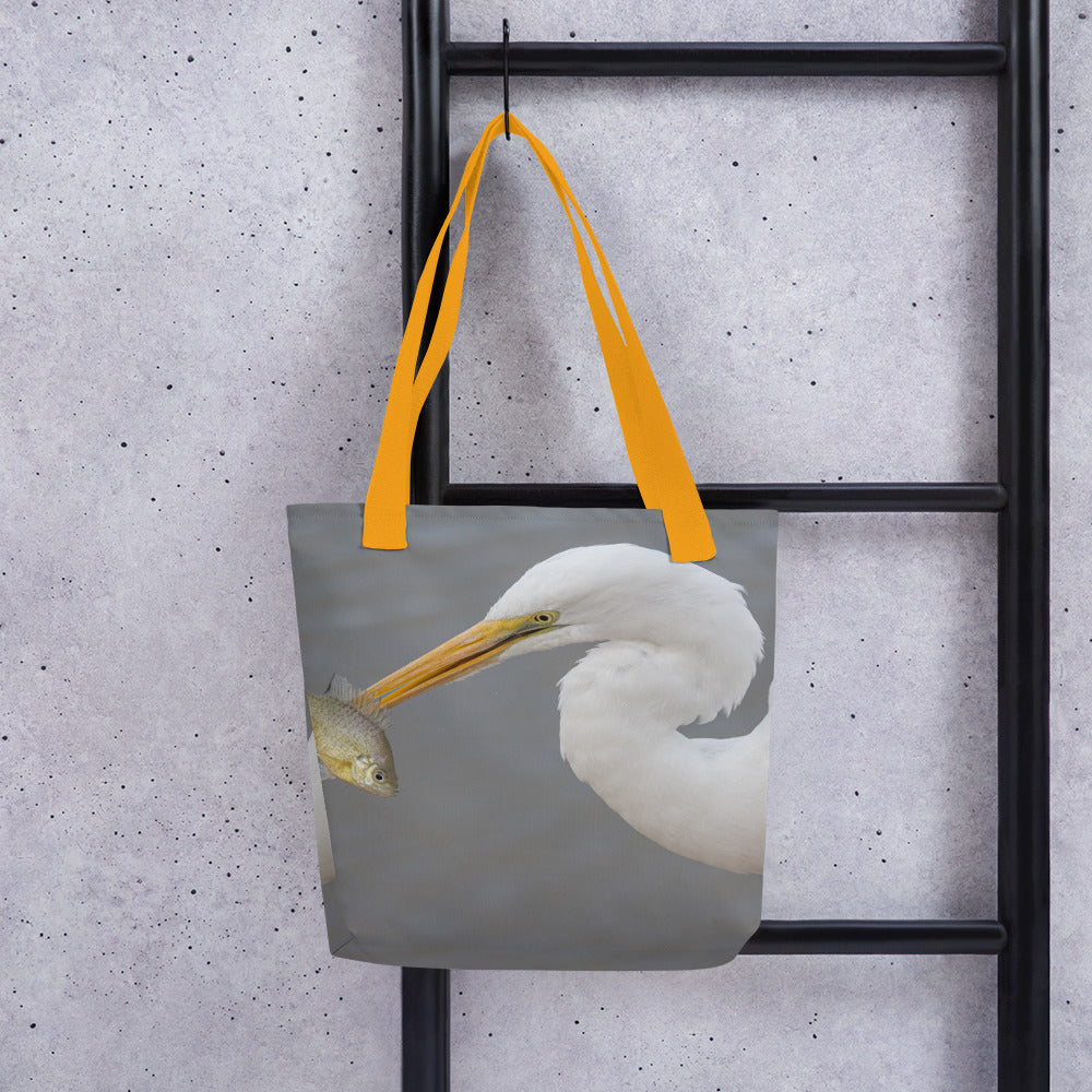 Great White Egret by Leslie Leathers Photography | Tote bag