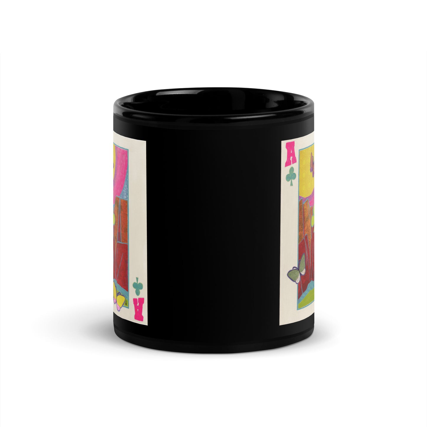 Ace of Clubs by Suzanne Villella | Black Glossy Mug