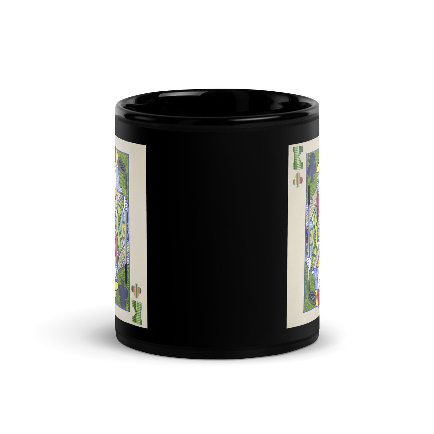 King of Clubs by Suzanne Villella | Black Glossy Mug