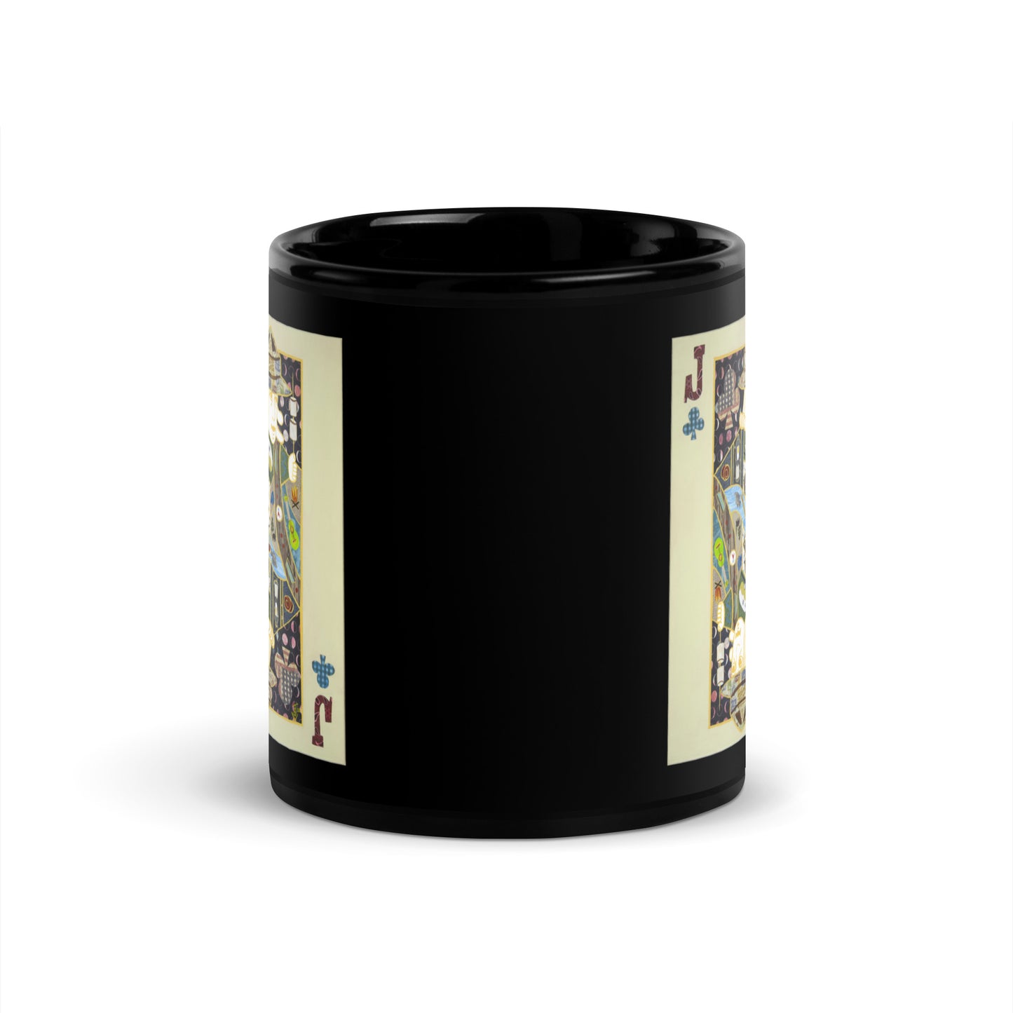 Jack of Clubs by Suzanne Villella | Black Glossy Mug