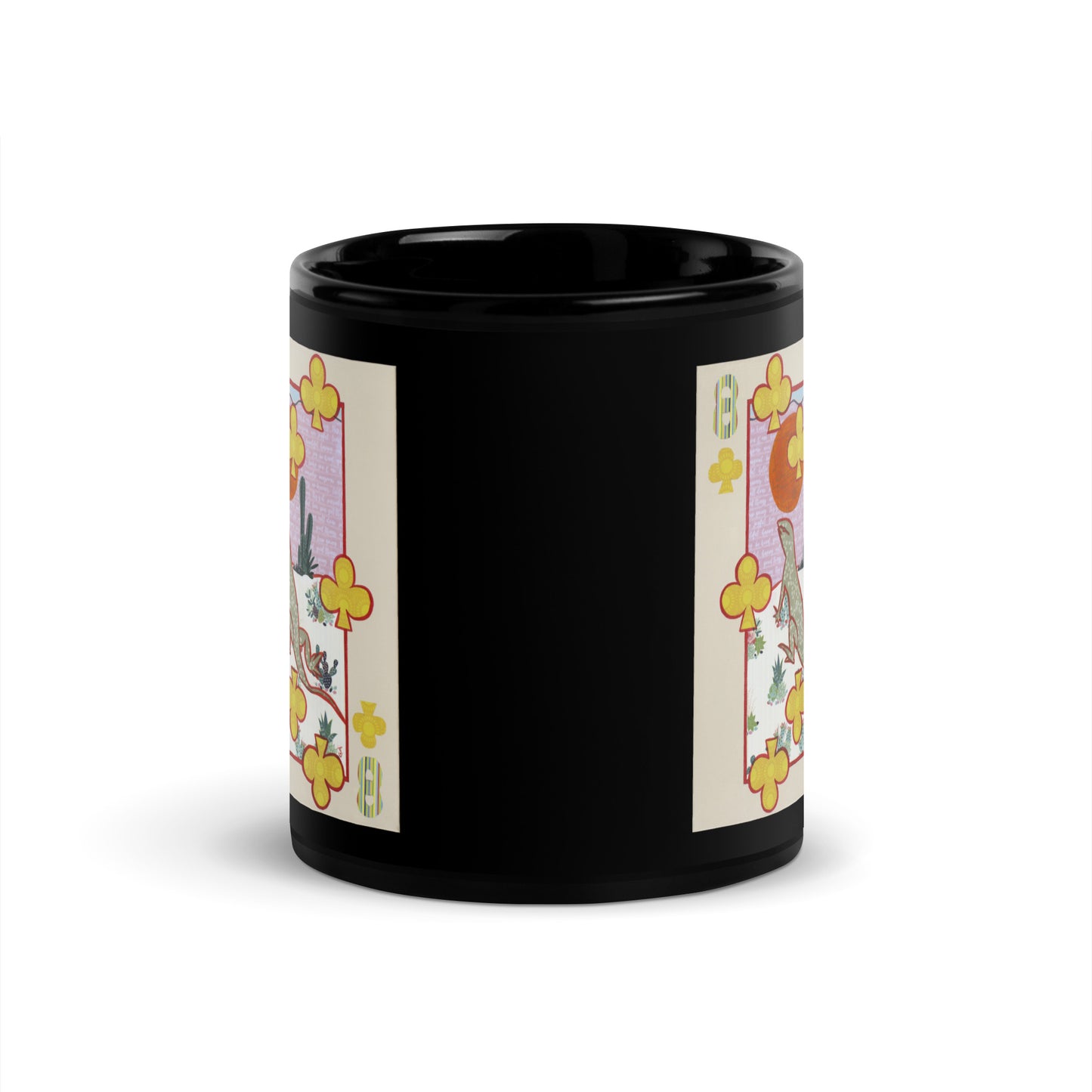 Eight of Clubs by Suzanne Villella | Black Glossy Mug