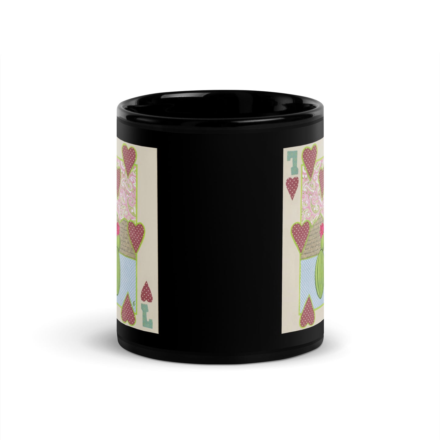 Seven of Hearts by Suzanne Villella | Black Glossy Mug