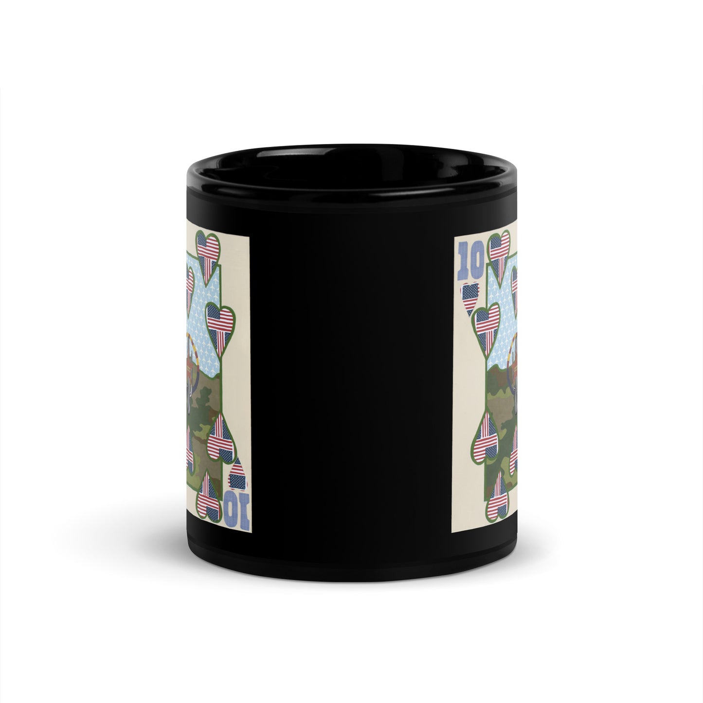 Ten of Hearts by Suzanne Villella | Black Glossy Mug