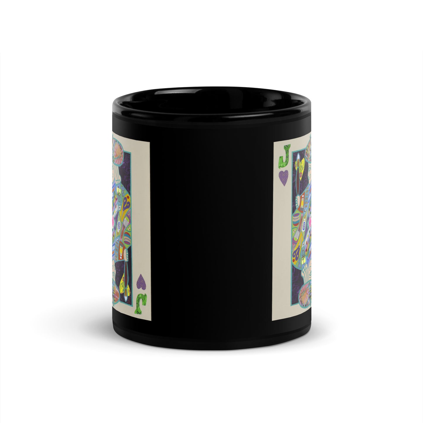 Jack of Hearts by Suzanne Villella | Black Glossy Mug