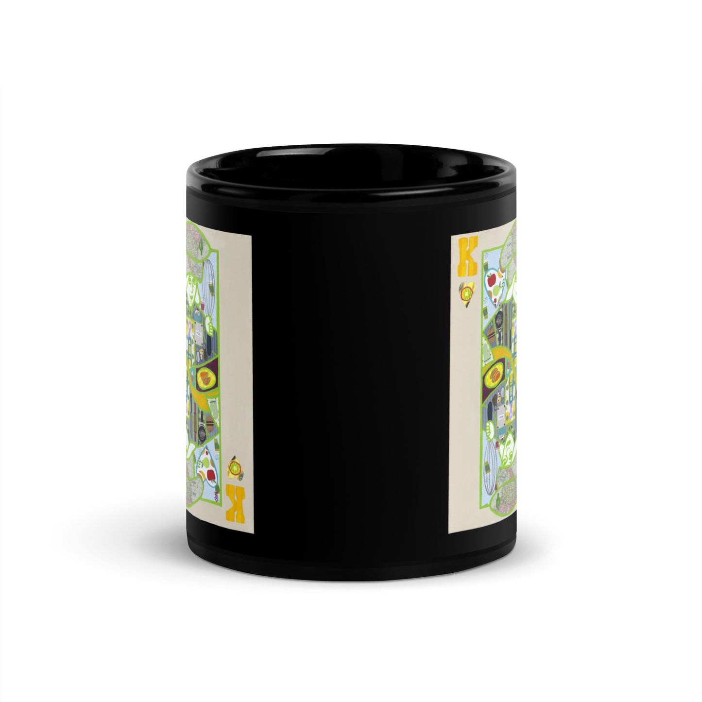 King of Hearts by Suzanne Villella | Black Glossy Mug