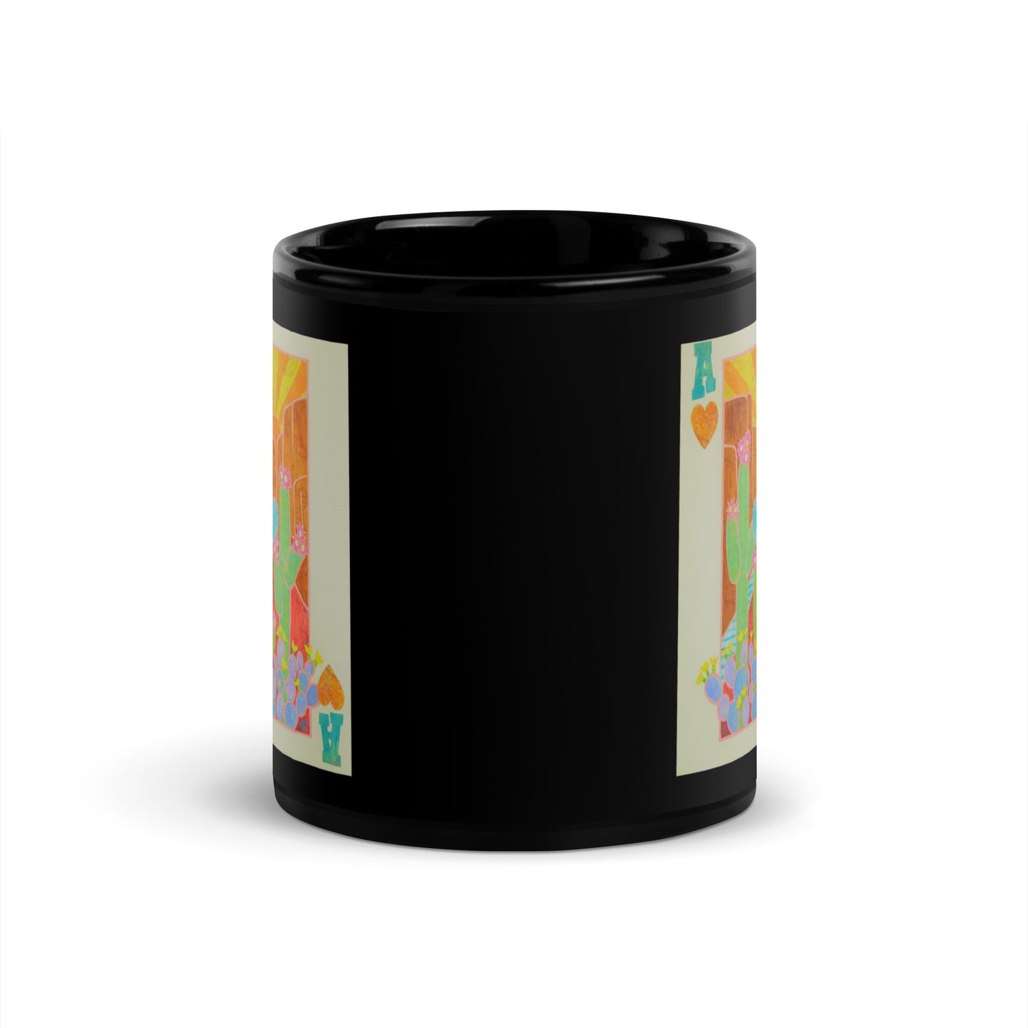 Ace of Hearts by Suzanne Villella | Black Glossy Mug