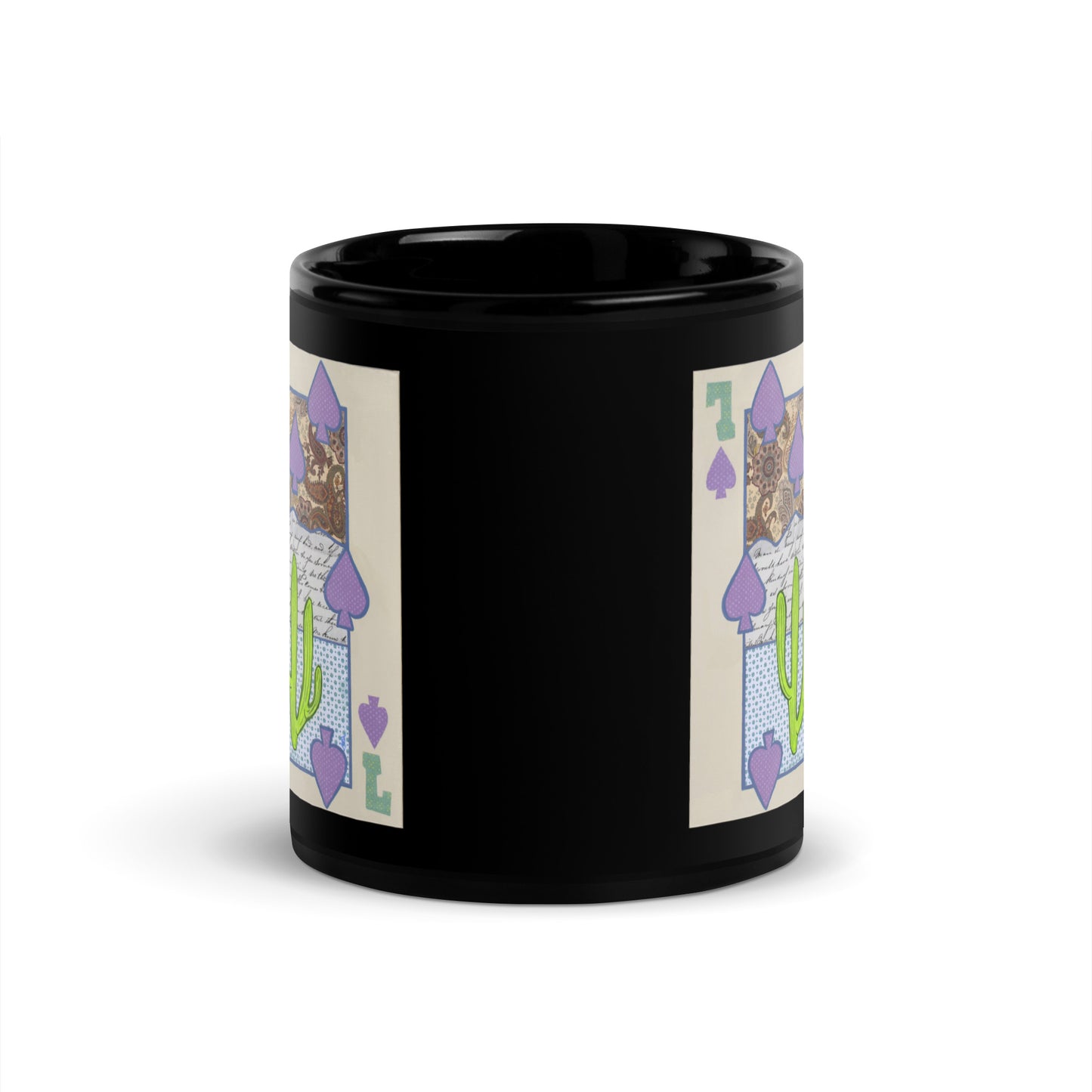 Seven of Spades by Suzanne Villella | Black Glossy Mug