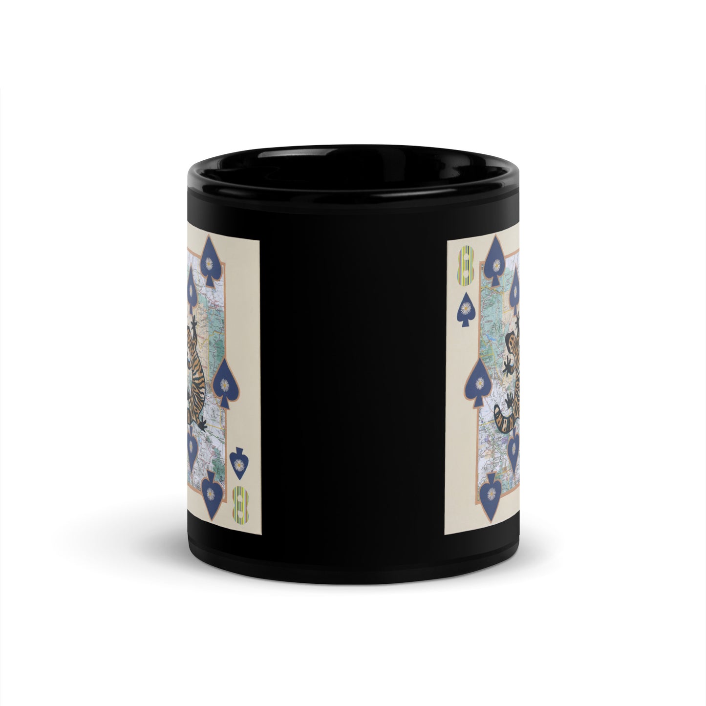 Eight of Spades by Suzanne Villella | Black Glossy Mug