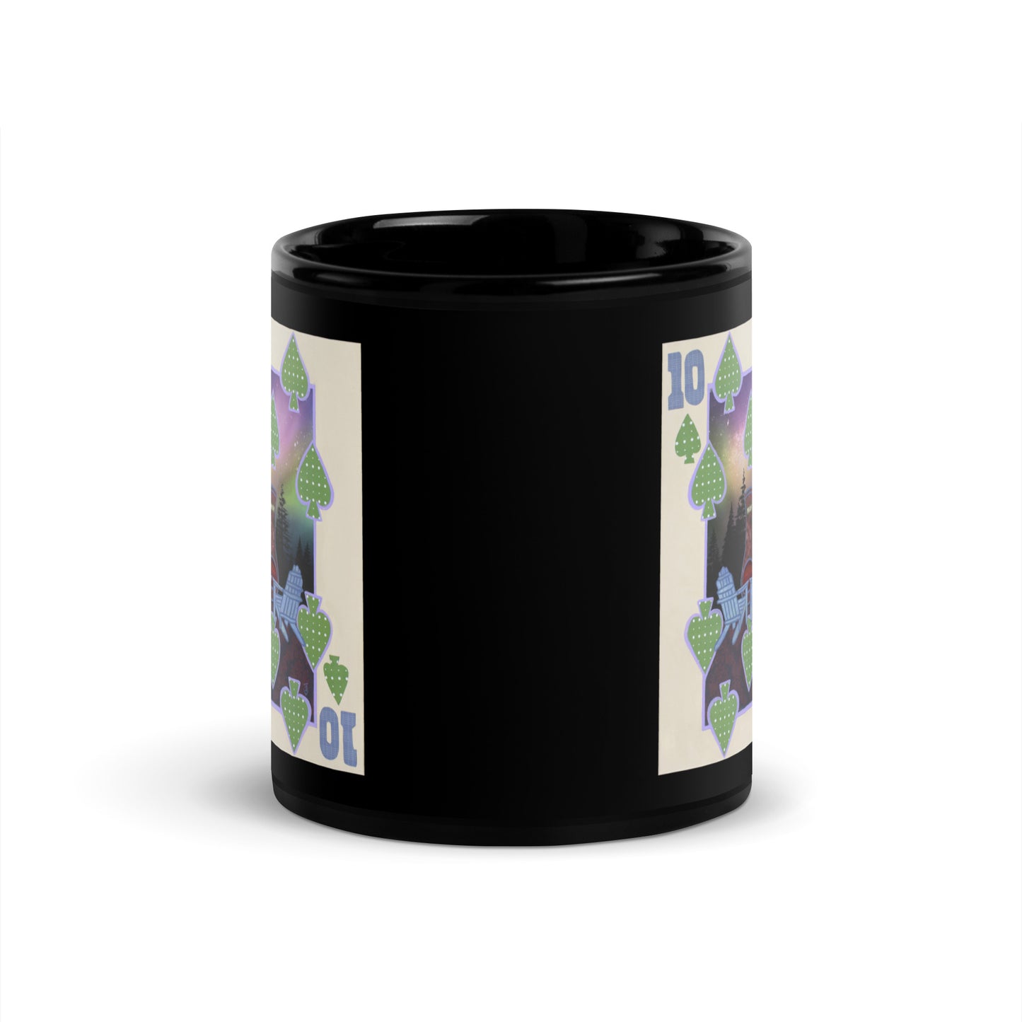 Ten of Spades by Suzanne Villella | Black Glossy Mug