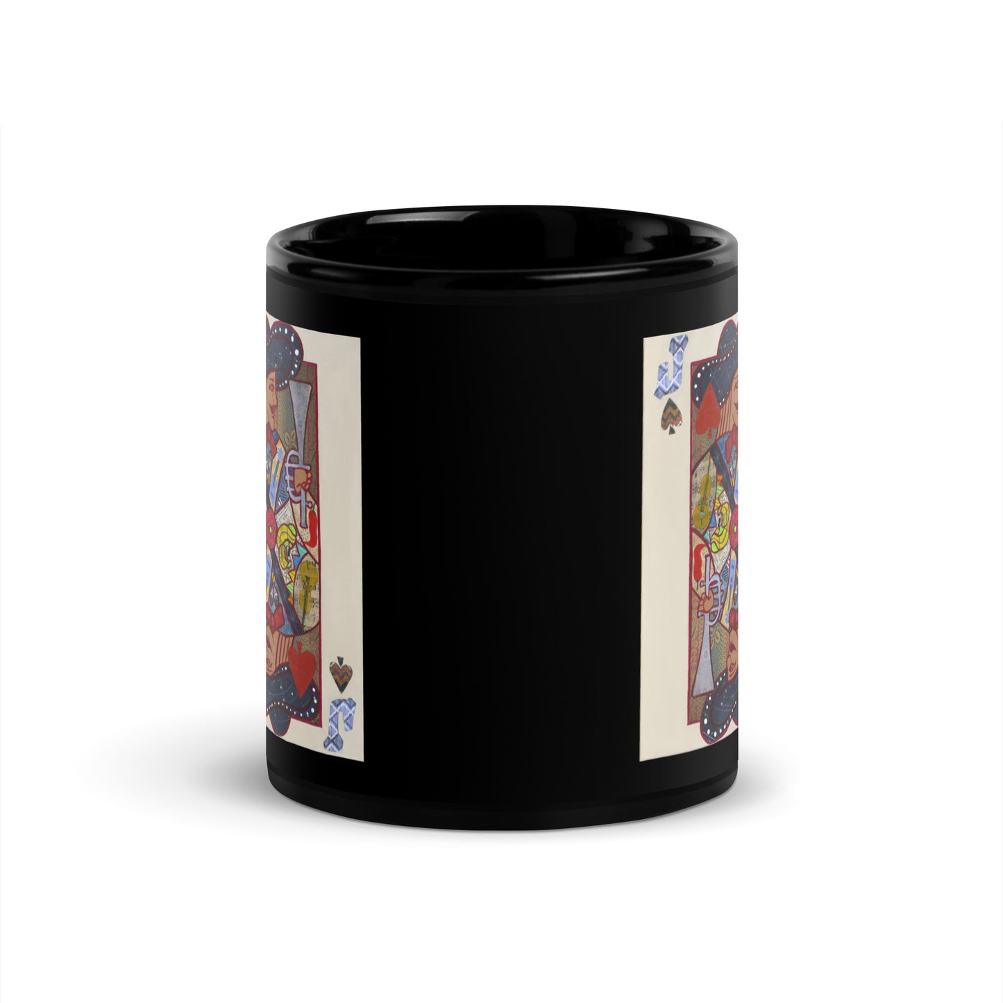 Jack of Spades by Suzanne Villella | Black Glossy Mug