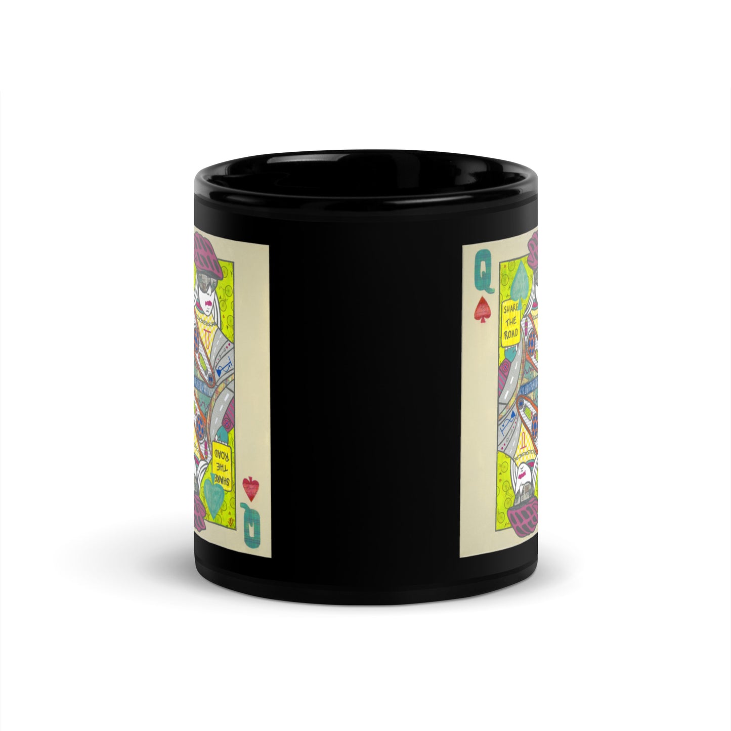 Queen of Spades by Suzanne Villella | Black Glossy Mug