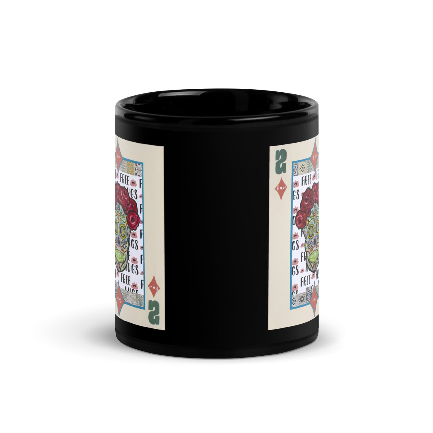 Two of Diamonds by Suzanne Villella | Black Glossy Mug