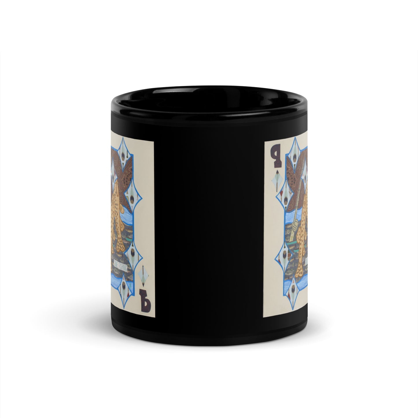 Nine of Diamonds by Suzanne Villella | Black Glossy Mug