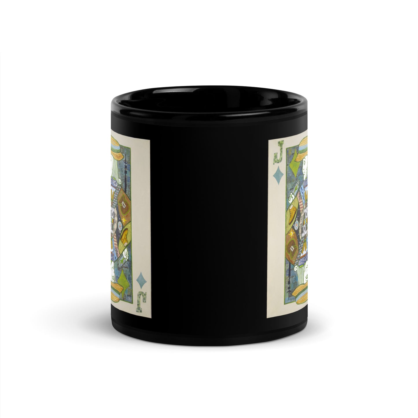 Jack of Diamonds by Suzanne Villella | Black Glossy Mug