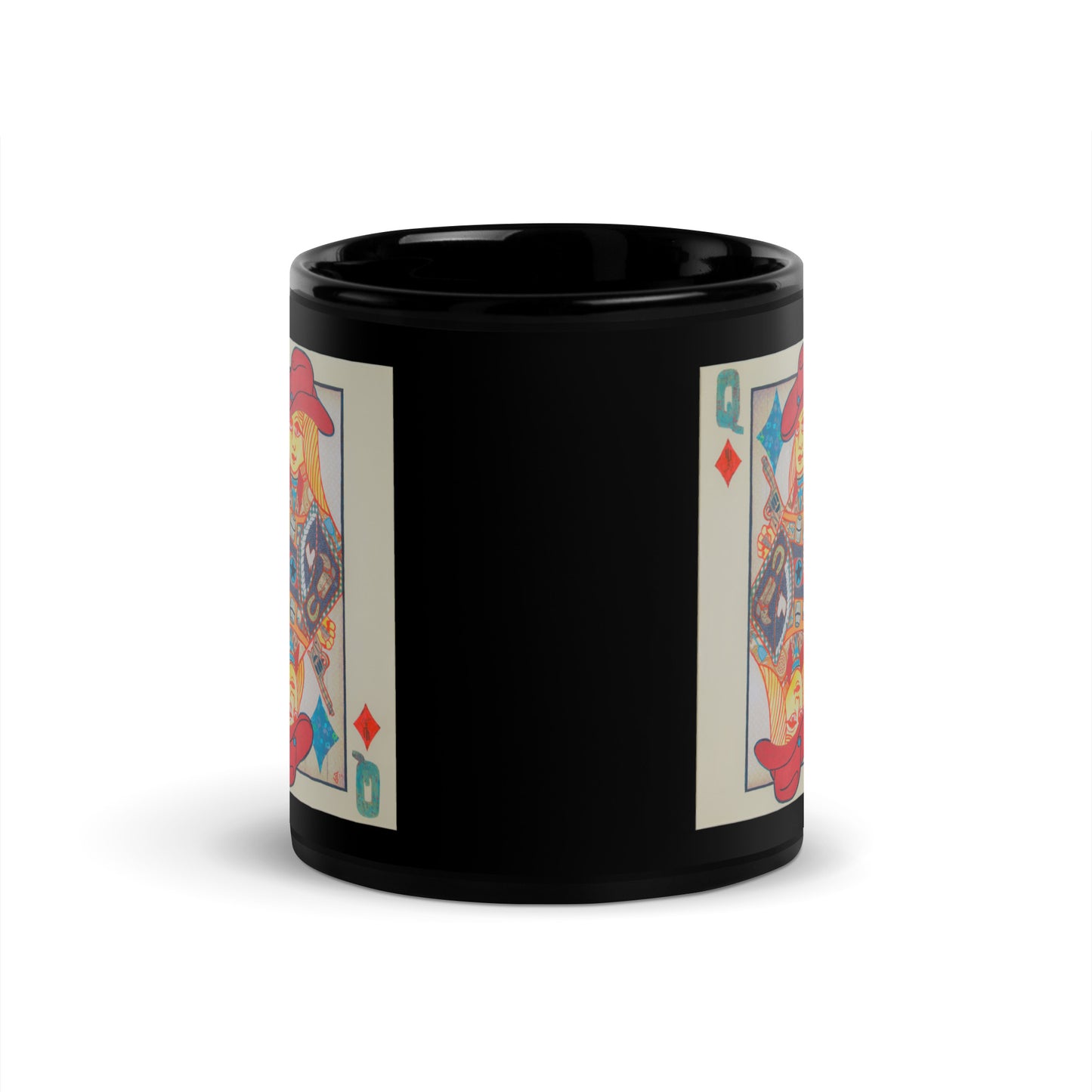 Queen of Diamonds by Suzanne Villella | Black Glossy Mug