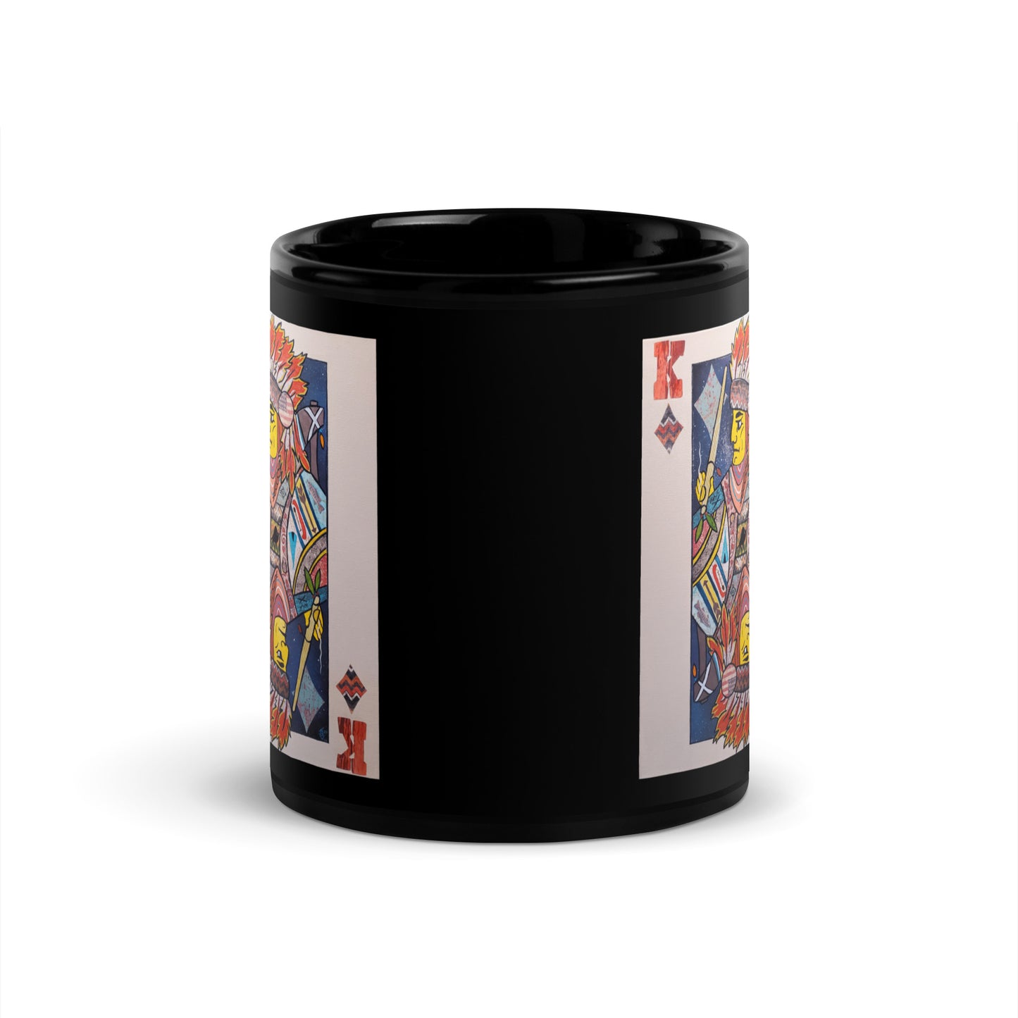 King of Diamonds by Suzanne Villella | Black Glossy Mug