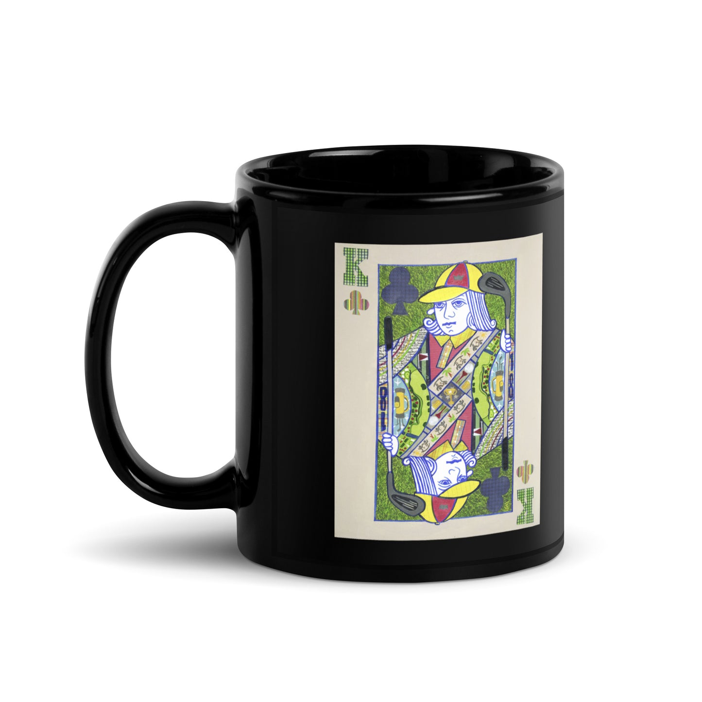 King of Clubs by Suzanne Villella | Black Glossy Mug