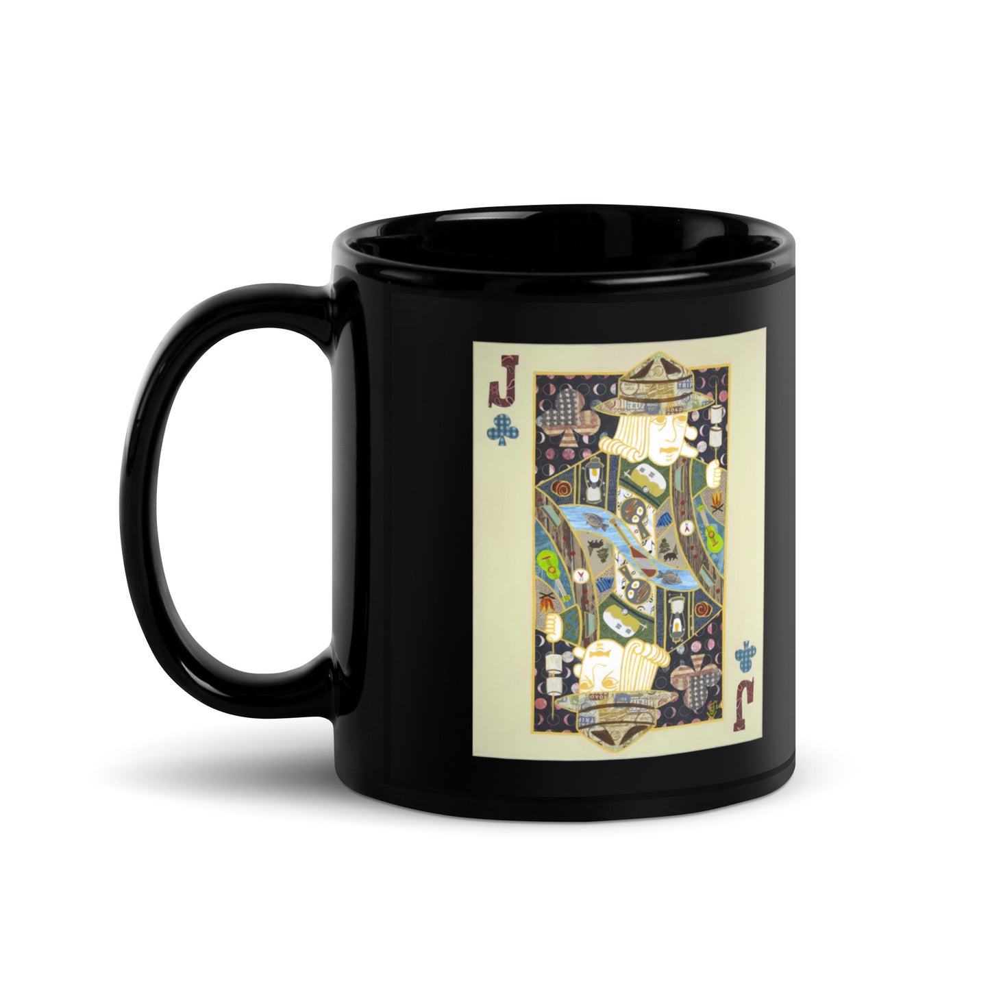 Jack of Clubs by Suzanne Villella | Black Glossy Mug