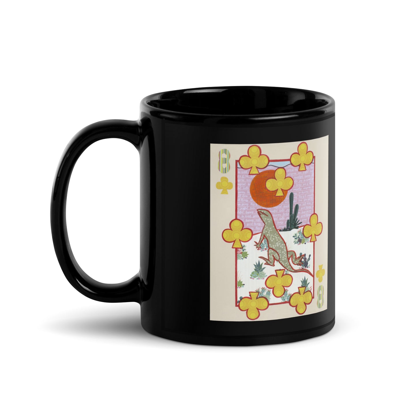 Eight of Clubs by Suzanne Villella | Black Glossy Mug