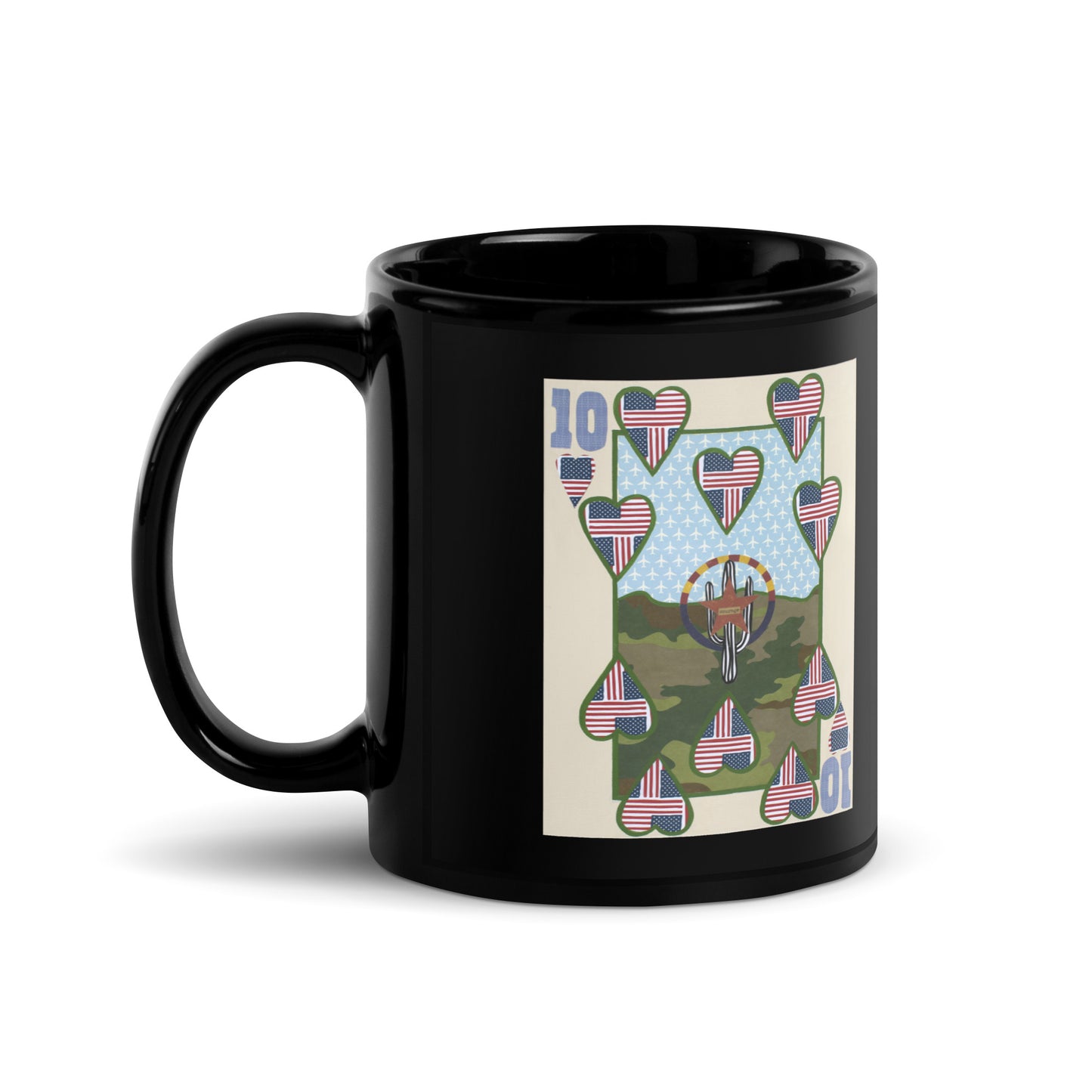 Ten of Hearts by Suzanne Villella | Black Glossy Mug