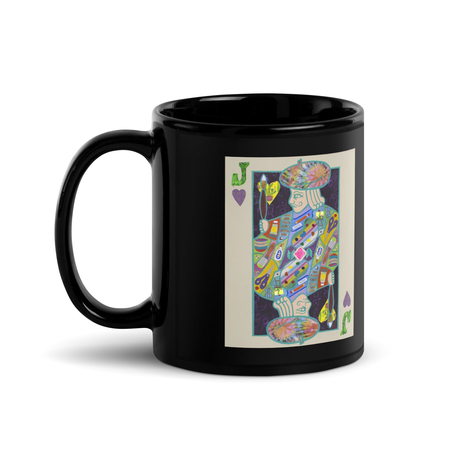 Jack of Hearts by Suzanne Villella | Black Glossy Mug