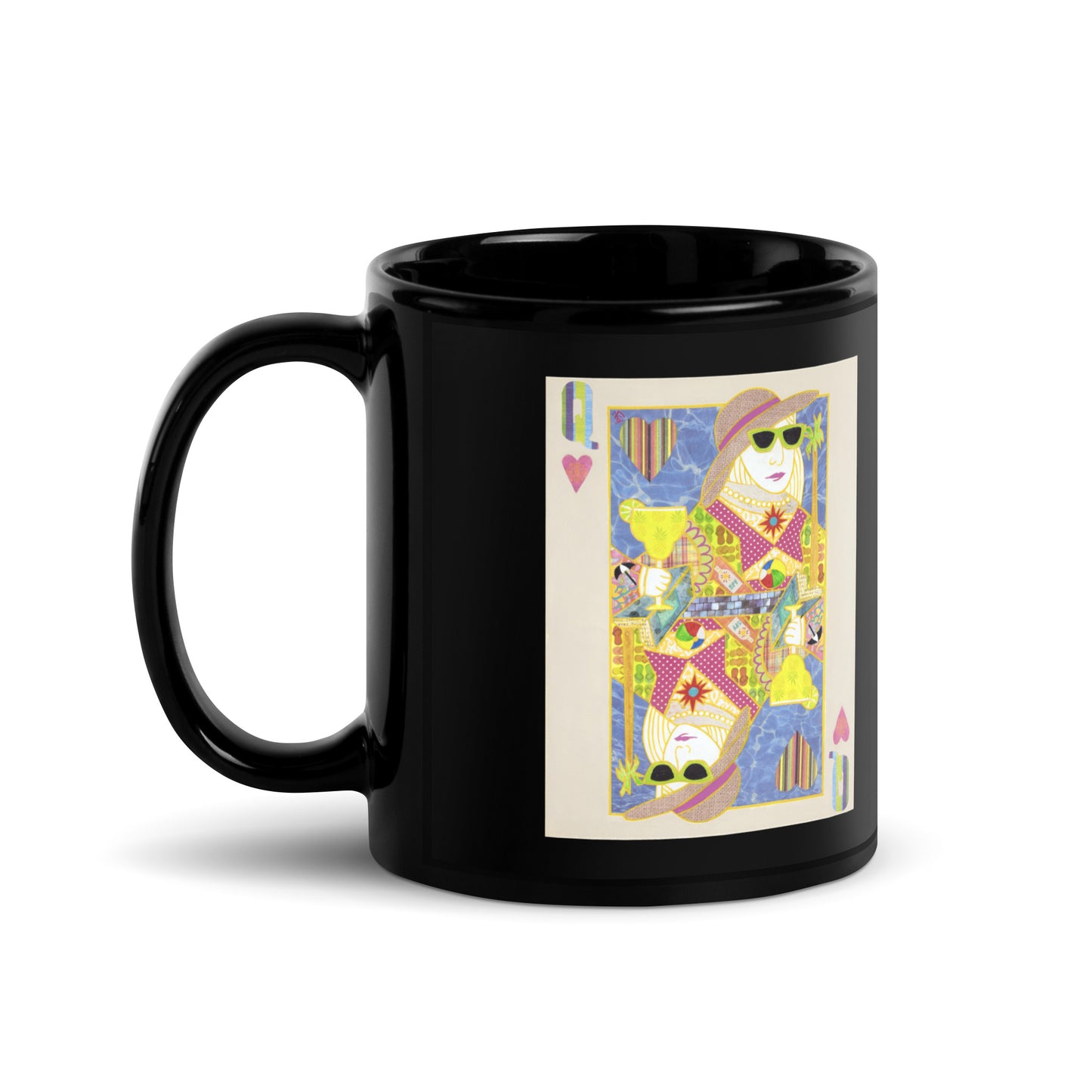 Queen of Hearts by Suzanne Villella | Black Glossy Mug