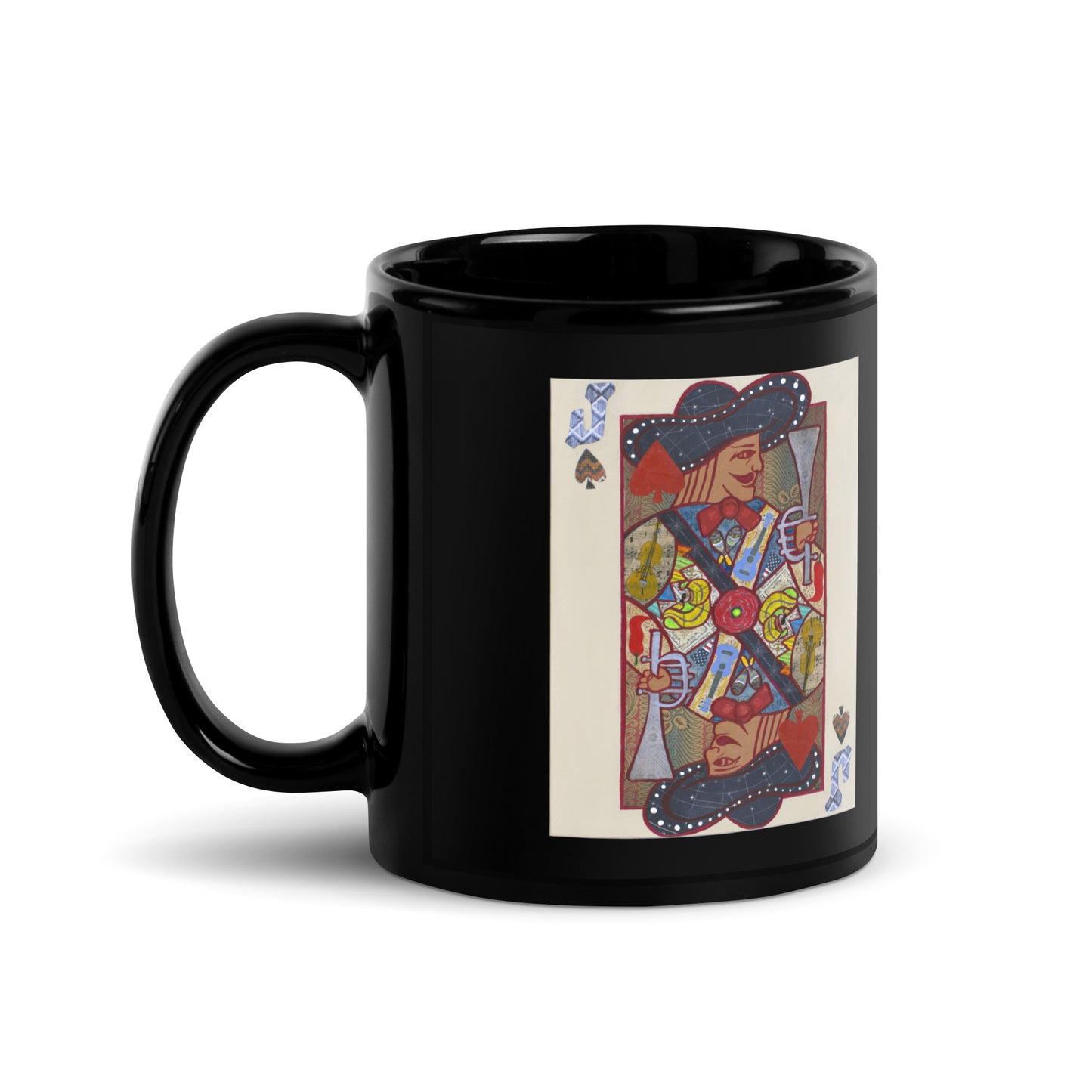 Jack of Spades by Suzanne Villella | Black Glossy Mug