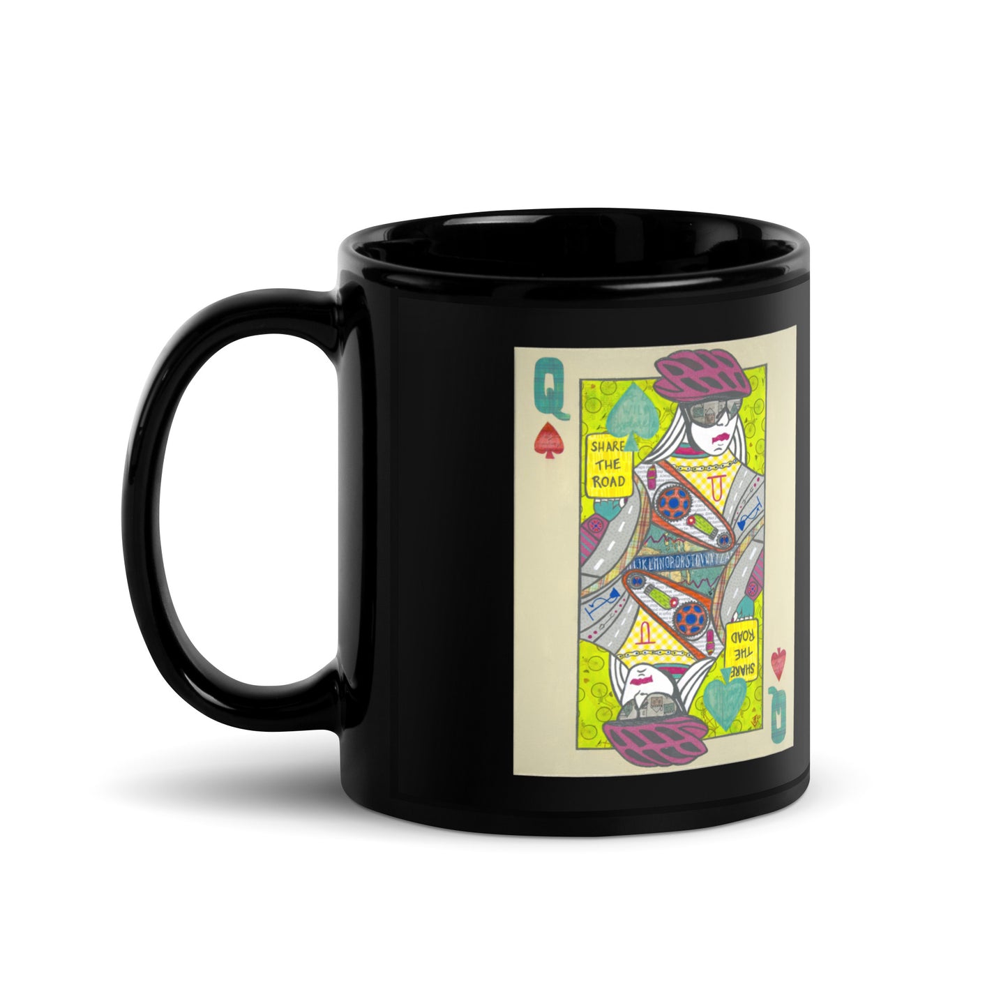 Queen of Spades by Suzanne Villella | Black Glossy Mug