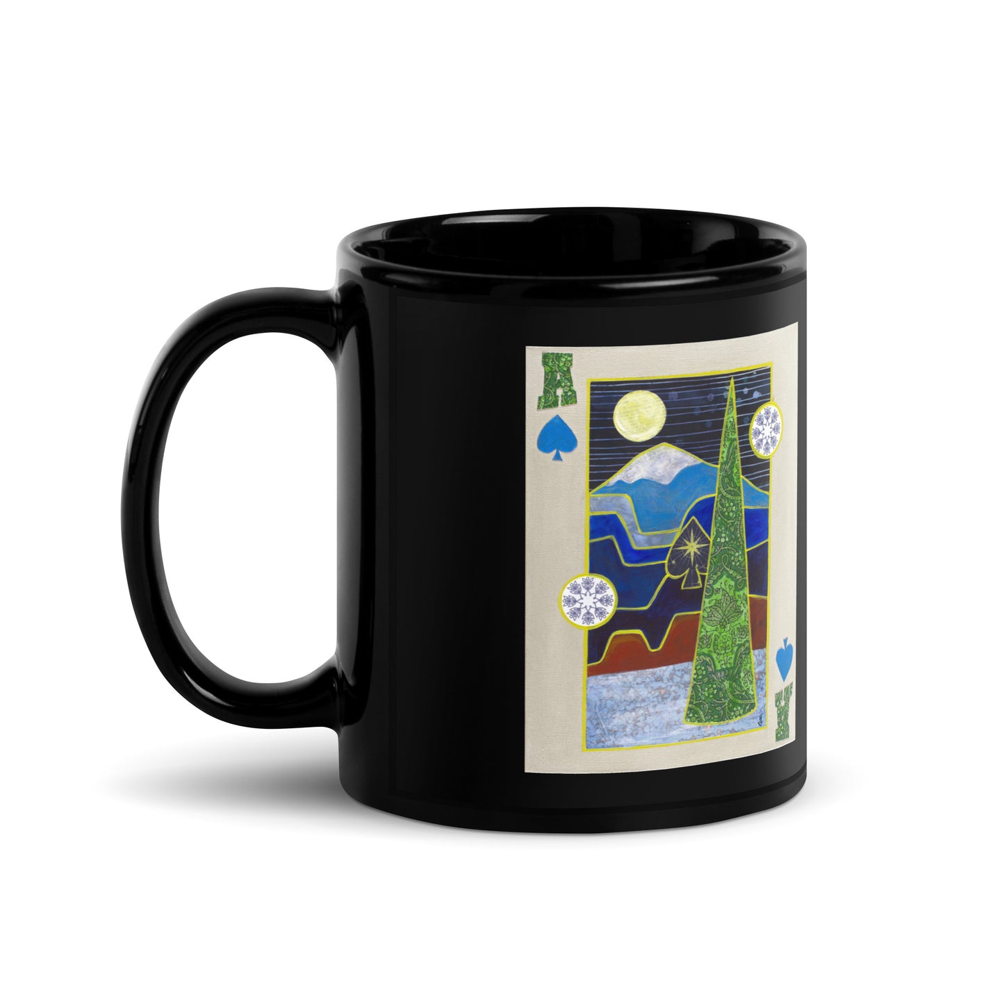 Ace of Spades by Suzanne Villella | Black Glossy Mug