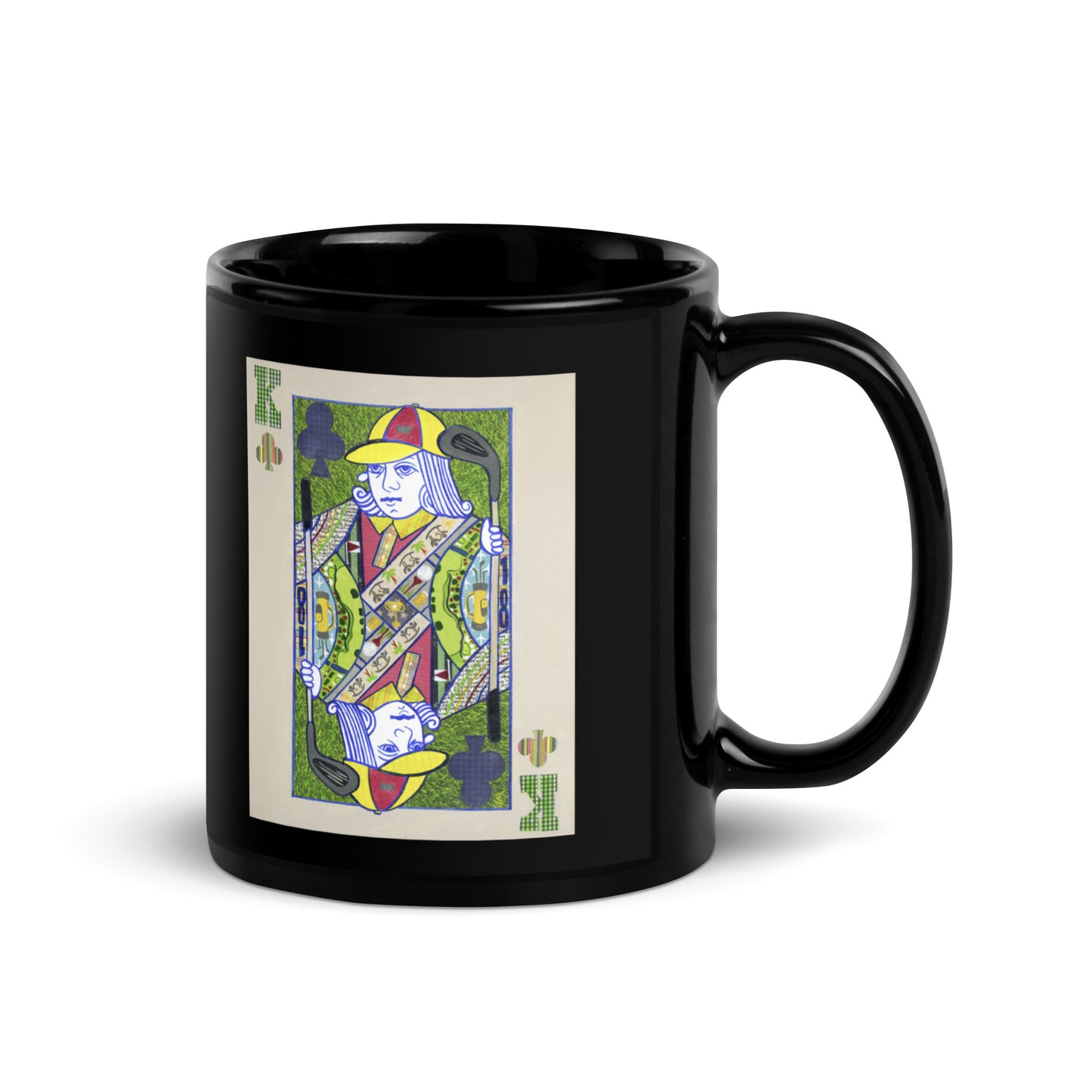 King of Clubs by Suzanne Villella | Black Glossy Mug