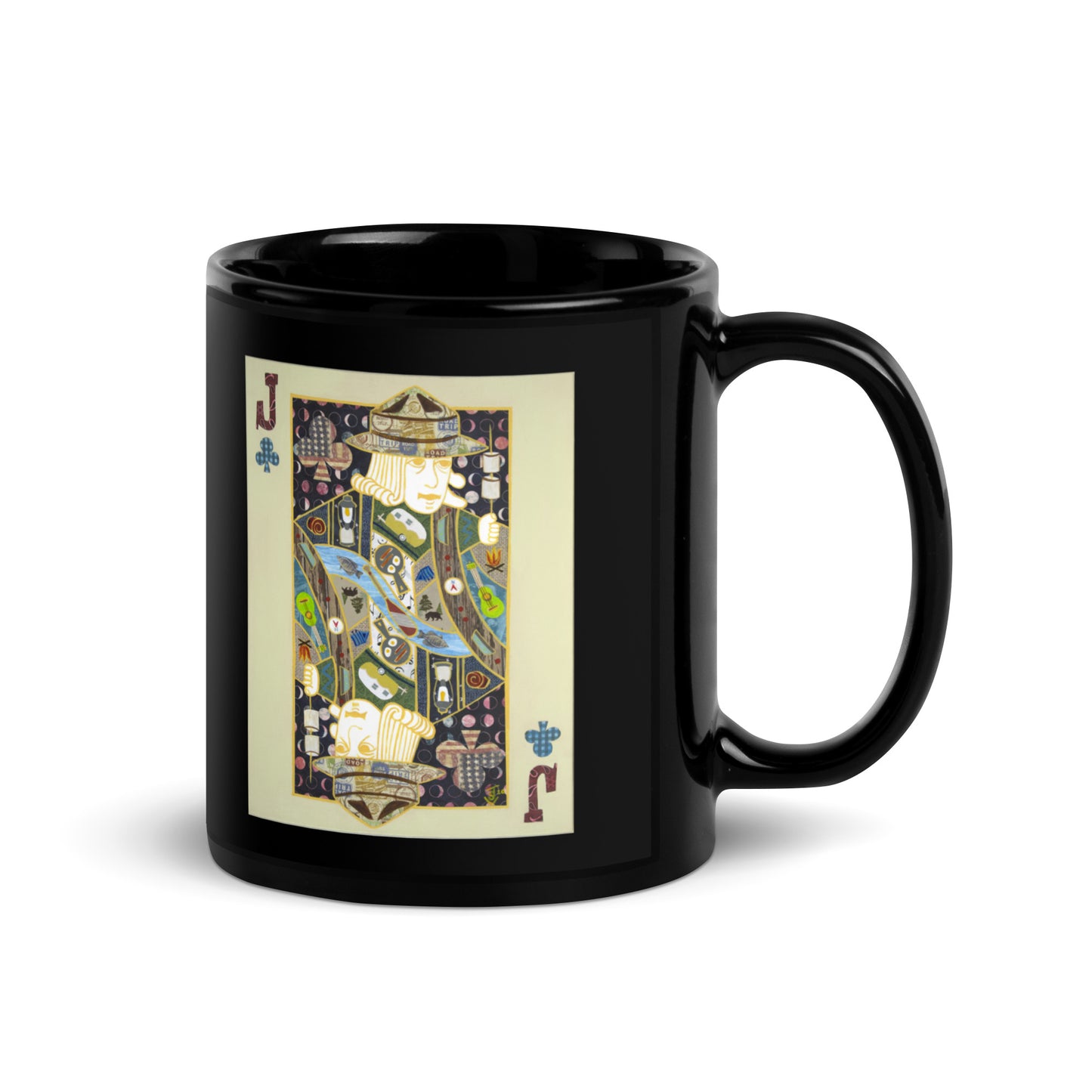 Jack of Clubs by Suzanne Villella | Black Glossy Mug